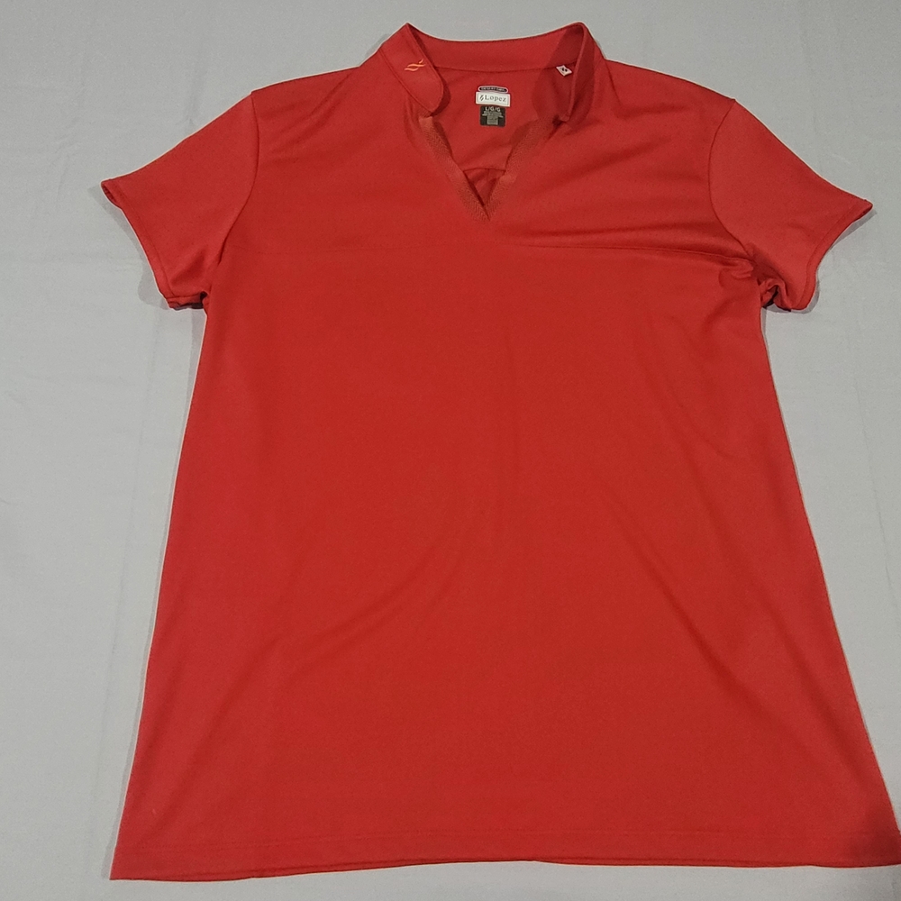 Women's Red Short Sleeve Polo Tee by Liz Claiborne